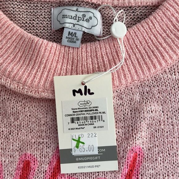 MudPie Size M/L Medium Large NWT Conner Weekend Lightweight Sweater Light Sheer - Picture 5 of 7